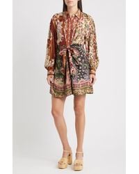 FARM Rio - Winter Garden Long Sleeve Minidress - Lyst