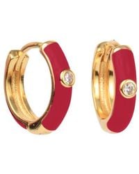 Color Shout - Enamel Huggie Hoops - Lyst