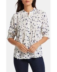 NYDJ - Pleated Peasant Blouse - Lyst