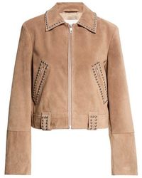 STAUD - Hugo Stud Detail Faux Suede Jacket - Lyst