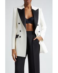 Dolce & Gabbana - Contrast Detail Double Breasted Wool Blend Blazer - Lyst