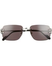 Cartier - 59Mm Rimless Rectangular Sunglasses - Lyst