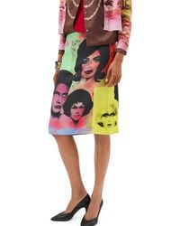 Versace - Print Silk Twill Pencil Skirt - Lyst