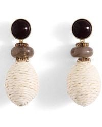 Mango - Raffia Drop Earrings - Lyst