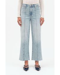 DAZE - Pleaser Distressed High Waist Raw Hem Crop Jeans - Lyst