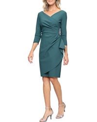 Alex Evenings - Contour Collection Embellished Ruched Sheath Cocktail Dress - Lyst