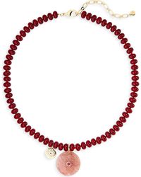 Panacea - Circle Pendant Beaded Necklace - Lyst