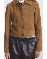 Mango - Suede Jacket - Lyst