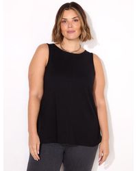 Live Unlimited - Round Cotton Slub Neck Vest - Lyst