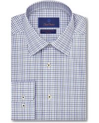 David Donahue - Trim Fit Luxury Check Non-iron Poplin Dress Shirt - Lyst