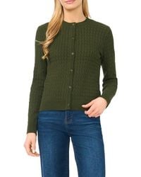 Halogen® - Cable Stitch Cotton Cardigan - Lyst