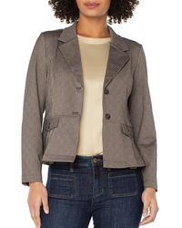 Liverpool Los Angeles - Stripe Peplum Blazer - Lyst