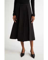 TOTEME - Twinflower Pleated Wool & Silk Midi Skirt - Lyst