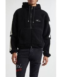 Amiri - Bones Patch High Pile Fleece Full Zip Hoodie - Lyst