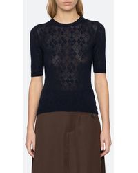 Sea - Jane Argyle Short Sleeve Crewneck Sweater - Lyst