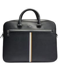 BOSS - Ray Stripe Faux Leather Document Case - Lyst