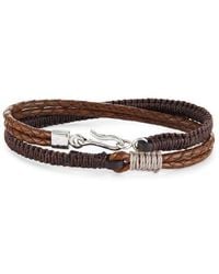 Caputo & Co. - Double Wrapped Braided Leather Bracelet - Lyst