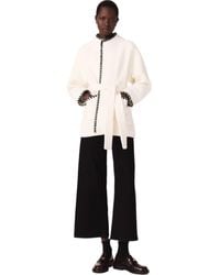 Maje - Lined Coat With Contrasting Ribbon - Lyst