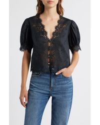 Doen - Idella Lace Trim Ramie Top - Lyst