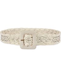 Sam Edelman - Woven Raffia & Leather Belt - Lyst
