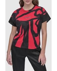 DKNY - Print Cotton Blend Top - Lyst