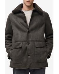 Mango - Faux Suede & Faux Shearling Collar Jacket - Lyst