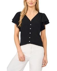 Cece - Flutter Sleeve Top - Lyst