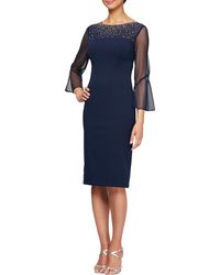 Alex Evenings - Embellished Short Sheath Cocktail Dress - Lyst
