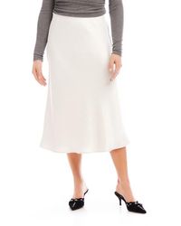 Fifteen Twenty - Fluid Bias-Cut Satin Midi Skirt - Lyst
