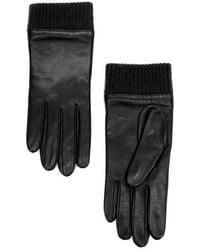 Portolano - Leather Gloves With Cashmere Cuff - Lyst