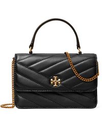 Tory Burch - Mini Kira Chevron Quilted Leather Top Handle Wallet On A Chain - Lyst