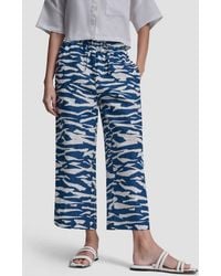 DKNY - Printed Linen Drawstring Pants - Lyst