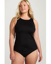 Lands' End - Plus Size Dd-Cup Chlorine Resistant Square Neck Underwire Tankini Top Swimsuit Adjustable St - Lyst