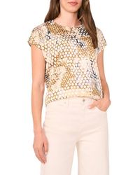 Halogen® - Print Cap Sleeve Top - Lyst