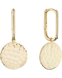 ATHRA LUXE - Hammered Disc Huggie Hoop Earrings - Lyst