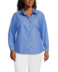 Lands' End - Plus Size No Iron Button Front Shirt - Lyst