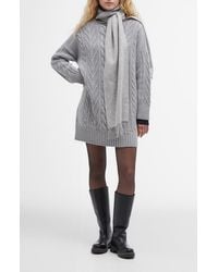 Barbour - Beatrix Cable Stitch Long Sleeve Wool Blend Sweater Dress - Lyst