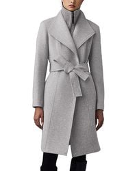 Mackage - Nori-k Belted Double Face Wool Coat With Wool Blend Bib - Lyst