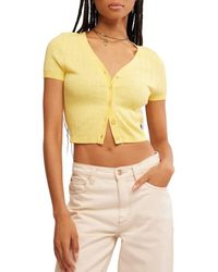 Free People - Cassie Crop Cardigan - Lyst