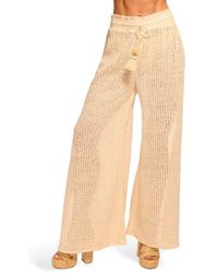 Ramy Brook - Glora Tie Waist Wide Leg Crochet Cover-Up Pants - Lyst