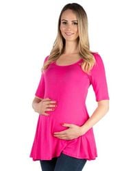 24seven Comfort Apparel - Maternity Elbow Swing Tunic Top - Lyst