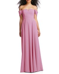 Dessy Collection - Off The Shoulder Crepe Gown - Lyst
