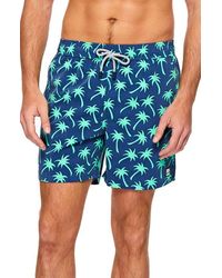 Tom & Teddy - Palm Tree Print Swim Trunks - Lyst