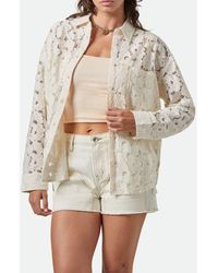 Brixton - East Side Cotton Blend Lace Button-Up Shirt - Lyst