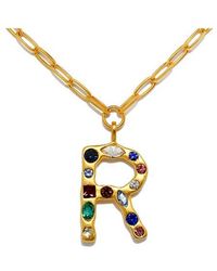 Sequin - Emilie Crystal Initial Pendant Necklace - Lyst