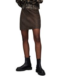 AllSaints - Lila Leather Mini Skirt - Lyst