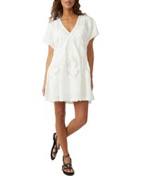Free People - Serenity Embroidered Cotton Minidress - Lyst