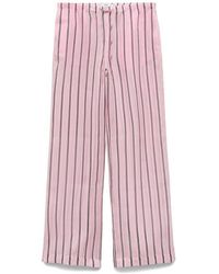 Mango - Striped Wide Leg Pants - Lyst