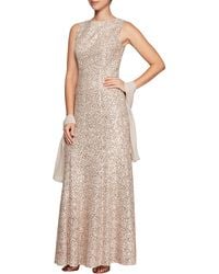 Alex Evenings - Sequin Corded Stretch Lace A-line Gown - Lyst