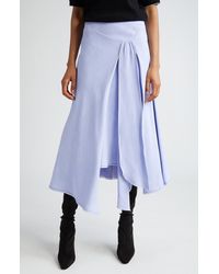Victoria Beckham - Tie Detail Asymmetric Crepe Skirt - Lyst